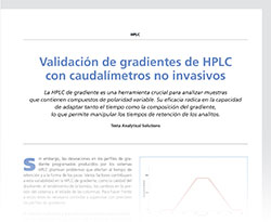 Validación de gradientes de HPLC con caudalímetros no invasivos