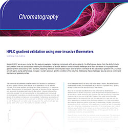 HPLC gradient validation using non-invasive flowmeters