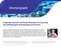 Comparing volumetric and thermal flowmeters for assessing and validating liquid chromatography performance