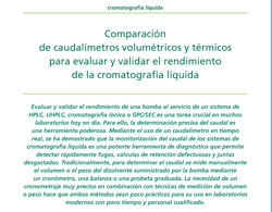 Comparación de caudalímetros volumétricos y térmicos para evaluary y validar el rendimiento de la cromatografía líquida